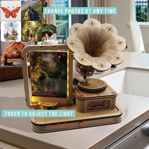 Uniqus CUBERIE 3D Puzzles for Adults Gramophone Wooden Model kit Music Box s for Woman Man Assembly Three-D Wood Puzzle Decor with Acrylic Picture Frame Toys for Ages 14 and up
B0DV4935G1