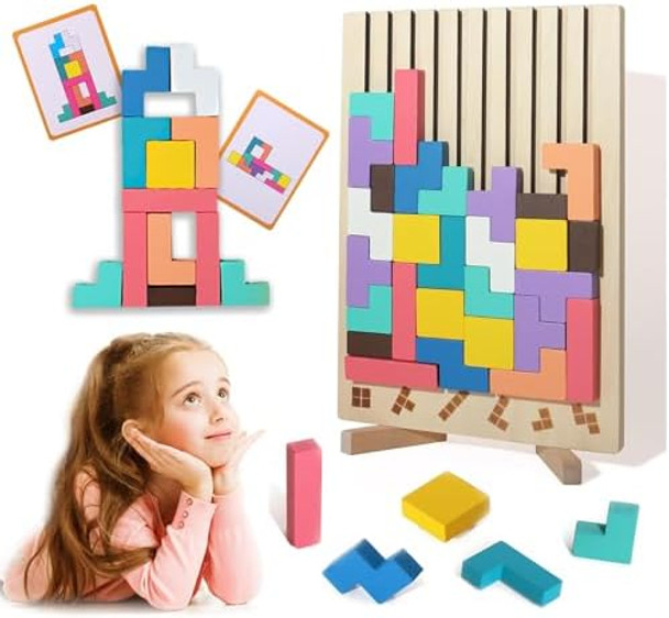 Uniqus DQVTIC Wooden Russian Blocks Puzzle 3D Colored Wooden Stacking Jigsaw Puzzle Toy Montessori STEM Educational Toys 42Pcs Blocks Brain Teaser Board Game Boys Girls Activity Kids for Toddlers 3+
B0FH22FTMY Uniqus DQVTIC Wooden Russian Blocks Puzzle 3D Colored Wooden Stacking Jigsaw Puzzle Toy Montessori STEM Educational Toys 42Pcs Blocks Brain Teaser Board Game Boys Girls Activity Kids for Toddlers 3+
B0FH22FTMY