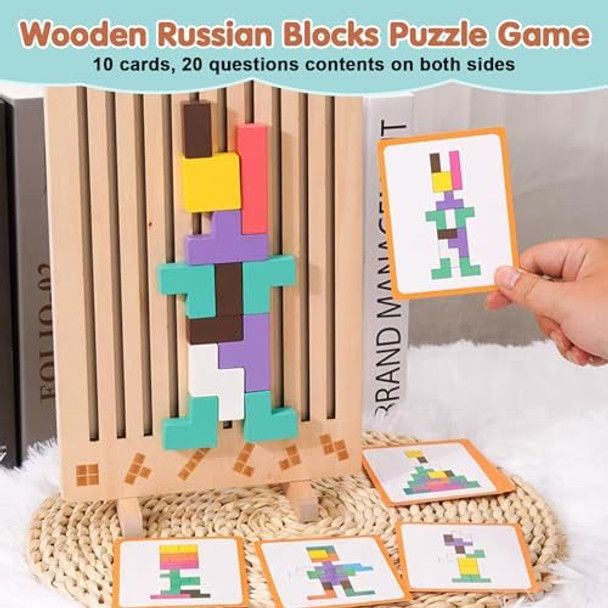 Uniqus DQVTIC Wooden Russian Blocks Puzzle 3D Colored Wooden Stacking Jigsaw Puzzle Toy Montessori STEM Educational Toys 42Pcs Blocks Brain Teaser Board Game Boys Girls Activity Kids for Toddlers 3+
B0FH22FTMY Uniqus DQVTIC Wooden Russian Blocks Puzzle 3D Colored Wooden Stacking Jigsaw Puzzle Toy Montessori STEM Educational Toys 42Pcs Blocks Brain Teaser Board Game Boys Girls Activity Kids for Toddlers 3+
B0FH22FTMY