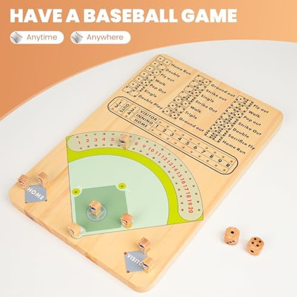Upspotie Baseball Dice Board Game Wooden Tabletop Baseball Game Fun Double Battle Table Game Solid Wood Baseball Themed Party for All Ages Sport for Travel Camping Family Holiday Gatherings
B0DD7DZ7Q8