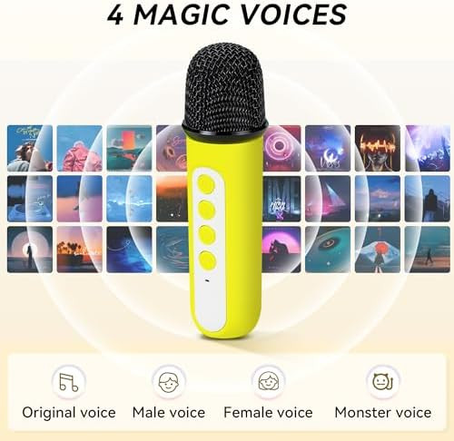 Vigorfun All Rounder Karaoke Machine for Kids Teens Portable Karaoke Speaker with Two Mics Voice Changer Light Effect Bass Tremolo s Toys for Girl Supports USB/TF/AUX for Home Party (Yellow)
B0D4Z4THVF