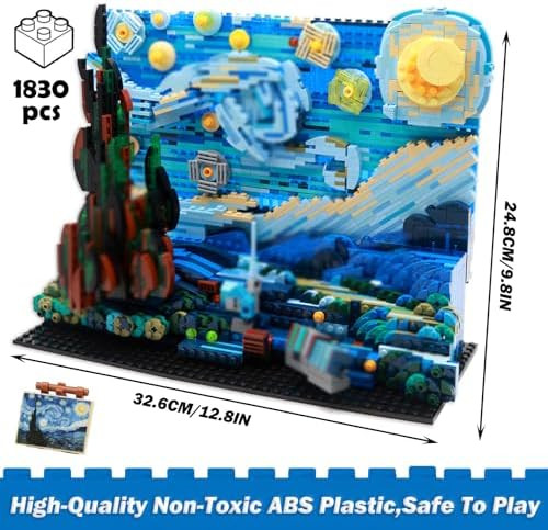 Wehgo The Starry Night Toy Building SetsDIY Building Blocks Van Gogh Starry Sky World PaintingSmall Particles Children's Educational Assemble 3D ModelStacking Blocks for Children and Adults
B0B8J566XN