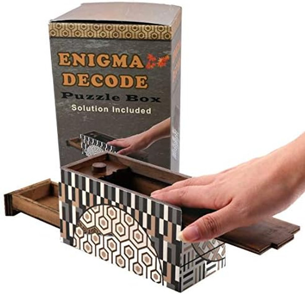Winshare Puzzles And Games Enigma Decode Secret Puzzle Box - Money and Card Holder in a Wood Magic Trick Lock with Two Compartments Brainteaser
B07SQBKH55