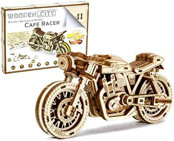 Wooden.City Cafe Racer DIY 3D Wooden Motorcycle Puzzle Kit – Cafe Racer 1:16 Scale Mechanical Model with Rubber-Band Motor 85 Pieces Woodcraft Motorcycle Kit for Adults – Build Display & Collect
B09VHBG4WT