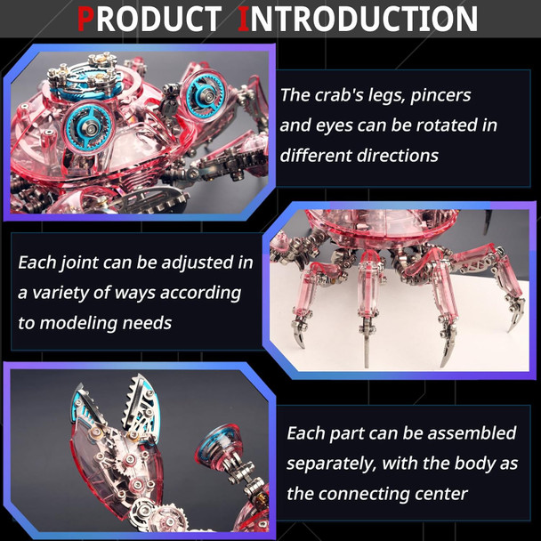 Yuezudpo 3D Metal Puzzles for Adults 3D Puzzle DIY Colorful 3D Crab 666 Pieces Mechanical Building Kit3D Metal Model Kits to Build for Birthday Christmas
B0F74M7VFW