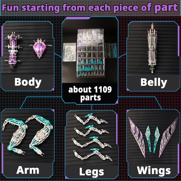 Yuezudpo 3D Metal Puzzle 1000 Pieces DIY Mechanical Building Kit for Adults Difficult Model Kit for Men Women Birthday Christmas (Purple)
B0CSF9F4JG