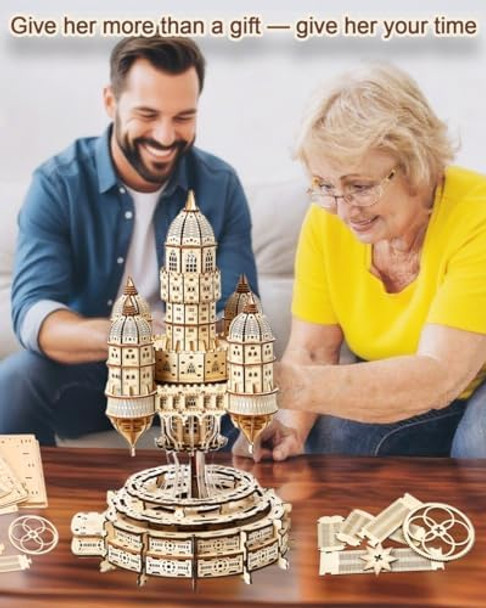 Zamtzax 3D Wooden Puzzle for Adults – SkyCity Floating Castle Music Kit with LED Lights & Rotating Mechanism DIY Mechanical Building Set Hobbies Puzzle Models for Teens & Collectors
B0FC5MGCX5