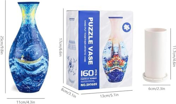 Zsyczao 3D Puzzle Vase for Adults – 160 Piece Curved Plastic Flower Vase DIY Crafts for Home Decor Birthday or Housewarming for Flower Arrangements
B0DDGCLPTK