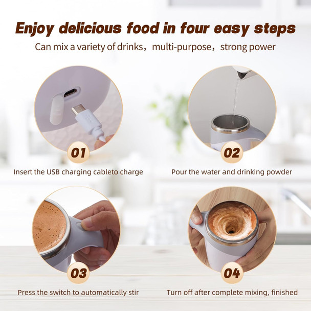 Automatic Stirring Coffee Mug, Rechargeable Automatic Stirring Coffee Mug, Electric Fun Automatic Stirring Mug, Stainless Steel Travel Coffee Mug for Office Use (White) Automatic Stirring Coffee Mug, Rechargeable Automatic Stirring Coffee Mug, Electric Fun Automatic Stirring Mug, Stainless Steel Travel Coffee Mug for Office Use (White)