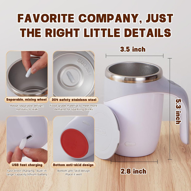 Automatic Stirring Coffee Mug, Rechargeable Automatic Stirring Coffee Mug, Electric Fun Automatic Stirring Mug, Stainless Steel Travel Coffee Mug for Office Use (White) Automatic Stirring Coffee Mug, Rechargeable Automatic Stirring Coffee Mug, Electric Fun Automatic Stirring Mug, Stainless Steel Travel Coffee Mug for Office Use (White)