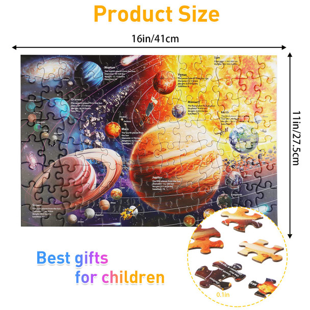 Solar System Space Kids Jigsaw Puzzles  100 Piece Science Educational Toys for Ages 4-8 Boys and  Girls  8 Planets