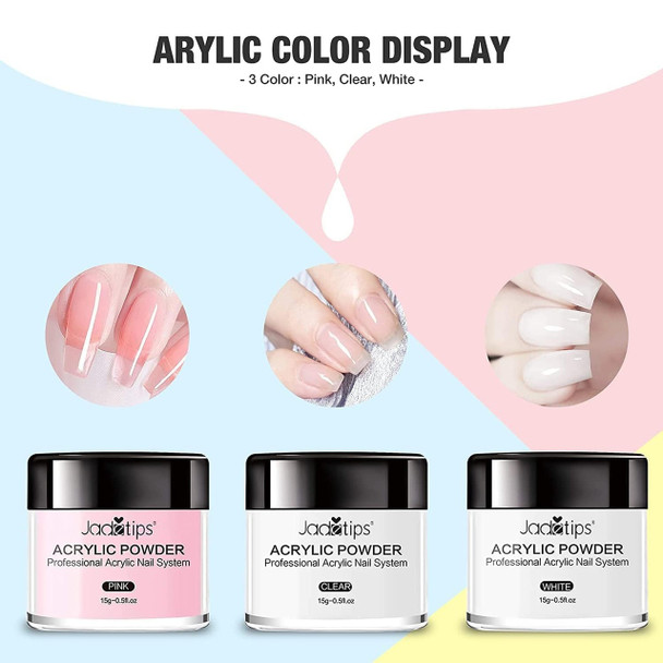 Morovan Acrylic Nail Kit Acrylic Powder with Professional Liquid Monomer For Nail Extension Acrylic Nail Brush Nail Art Starter Kit