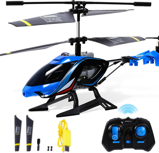 A Alpha Rc Helicopter 2.4G Remote Control Helicopter With Led Lights Sky Rover Vigilante Indoor Outdoor Remote Control Helicóptero Toy For 8 9 10 11 12+ Year Old Boys s Blue