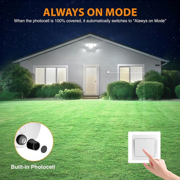 90W Flood Lights Outdoor 10000Lm Dusk To Dawn Outdoor Lighting Ip65 Waterproof 6500K Daylight 4 Heads Led Security Light For Garage Yard Porch(Black)