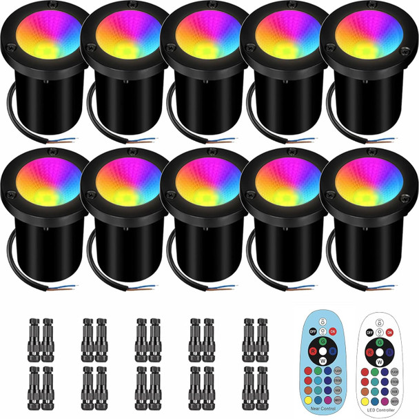 Low Voltage Landscape Lighting - 10W Rgb Landscape Lights With Color Changing 12V-24V Waterproof In-Ground LightsOutdoor Landscape Lighting For Yard Walkway Garden (12)