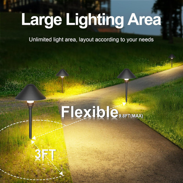 Aifei Low Voltage Pathway Lights 4 Pack Plug In Low Voltage Landscape Lighting 27V 3000K Ip65 Waterproof Landscape Lights For Garden Walkway Driveway Yard Backyard Etl Listed Adapter