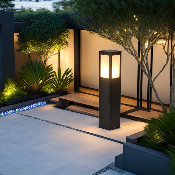 Outdoor Path Light Post LightsLed Bollard Lamp For Walkway Garden Yard (24 Inches)