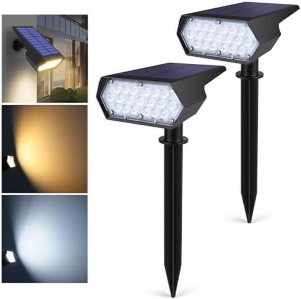 Aimengte Solar Lights Outdoor Waterproof Ip68 Solar Spotlights 2 Adjustable Color Temperatures (3000K/6000K) Auto On/Off With Light Sensor Ideal For Garden Yard And Lawn Lighting – 2 Pack Aimengte Solar Lights Outdoor Waterproof Ip68 Solar Spotlights 2 Adjustable Color Temperatures (3000K/6000K) Auto On/Off With Light Sensor Ideal For Garden Yard And Lawn Lighting – 2 Pack