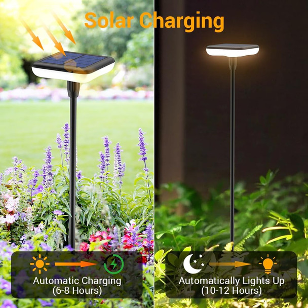 Solar Lights Outdoor Pathway 8 Pack Ip65 Waterproof 31" Solar Garden Lights 2 Heights Adjustable Auto On/Off Lasting 12H For Walkway Patio Lawn Path Yard Plants Flower Beds Landscape Decor