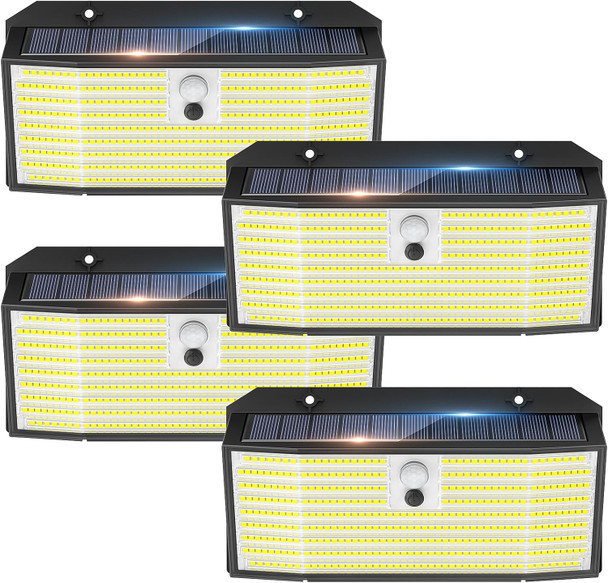 Solar Lights Outdoor 2 Pack 418 Led 3000Lm Motion Sensor Outdoor Lights 3 Modes Security Light Ip65 Waterproof Solar Powered Wall Light For Outside Yard Garage Deck Fence