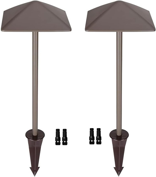 Arrownine Pathway Lights Low Voltage 12-24VCast Aluminum Construction Replaceable G4 Led Bulb For Outdoor Path LightsWalkway Lighting Garden Yard Driveway Light 2-Pack Bronze Finish