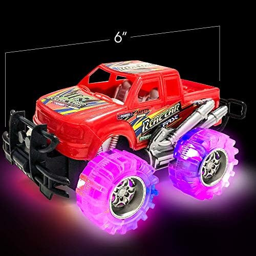 Artcreativity Light Up Monster Trucks For Boys And Girls 4-Pack Toy Truck Set Monster Trucks For Boys 3 4 5 6 7 8 Years Old Toddler Monster Truck Toys Light Up Trucks
