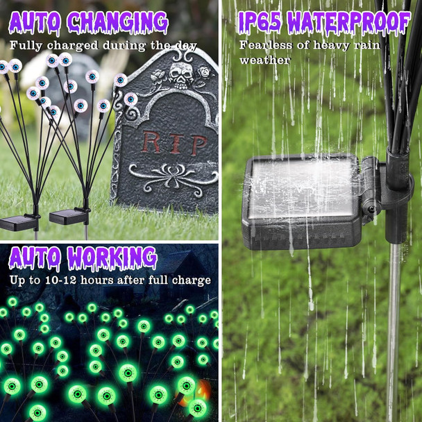 Asmad Solar Garden Lights Outdoor Decorations Firefly Light For Patio Decor Big Bulb Unique s For Women s For Grandma (4-Pack 32 Leds)