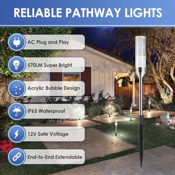 6 Pack Warm White Landscape Path Lights & 6 Pack Cool White Outdoor Pathway Lights
