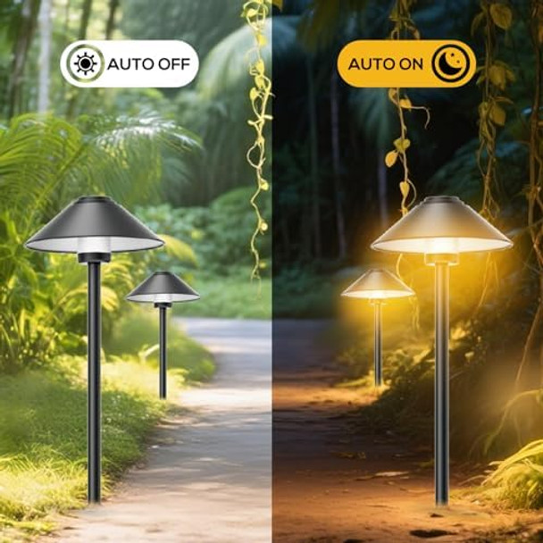 Banord Outdoor Landscape Path Lights 4 Pack Led Pathway Lights Low Voltage Garden Lighting Wired With Ip65 Waterproof For Walkway Yard Garden