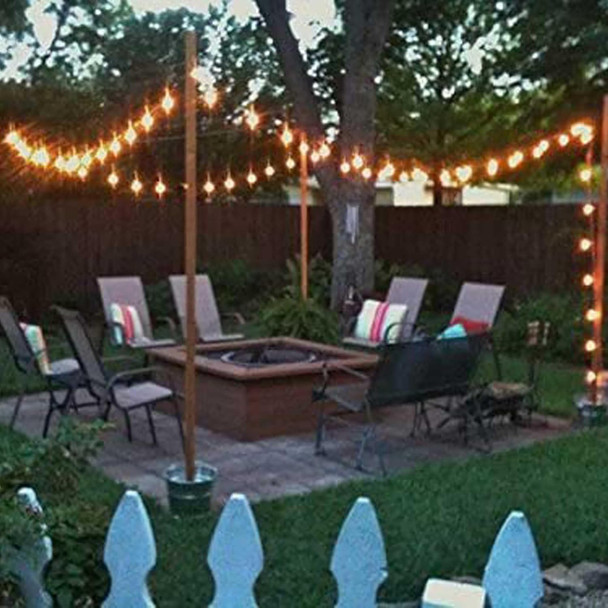 Banord Outdoor String Lights 48Ft Waterproof Patio Lights With 2W Dimmable Led Bulbs For Outdoor Backyard Garden Deck Porch Gazebo Balcony Camping Party