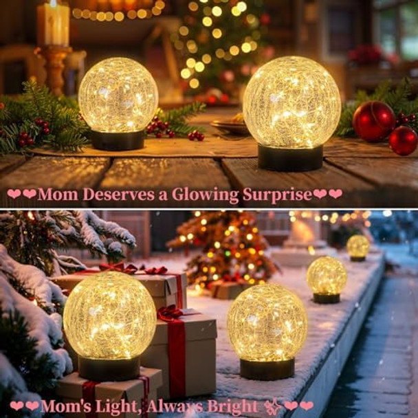Beautyard Solar Globe Lights Outdoor Usb Charged Garden Decor 3.94" Diameter 30Led 1000Mah Solar Globe Lights For Outdoor Indoor Mothers Day s Holiday Decor(3.94'' Medium 4 Pack Warm White)