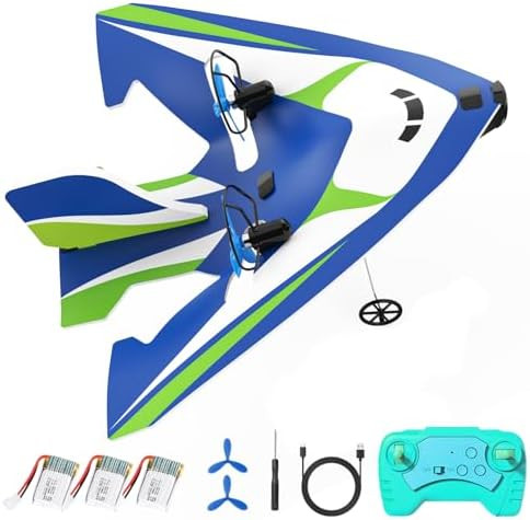 Bezgar Rc Plane For Kids - 3 Batteries 30 Min Flight Hand/Ground Launch & Color Lights 2.4Ghz Remote Control Airplane For Beginners Ages 8-12