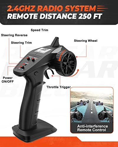 Bezgar Hm161 Hobby Grade 1:16 Scale Remote Control Truck 4Wd High Speed 40+ Kmh All Terrains Electric Toy Off Road Rc Vehicle Car Crawler With 2 Rechargeable Batteries For Boys Kids And Adults