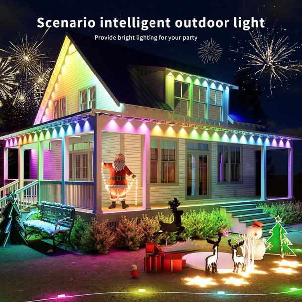Permanent Outdoor Rgb Lights Smart Led Eave Light With App/Remote Ip67 Waterproof Diy Modes Music Sync For Christmas & Holiday Decor Voice Control (100Ft)