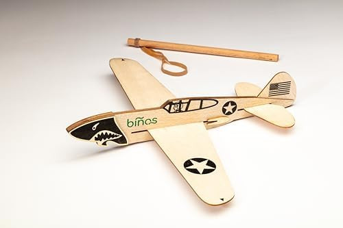 P-40 Warhawk Balsa Wood Historical Ww2 Glider With 14 Inch Wingspan And Slingshot