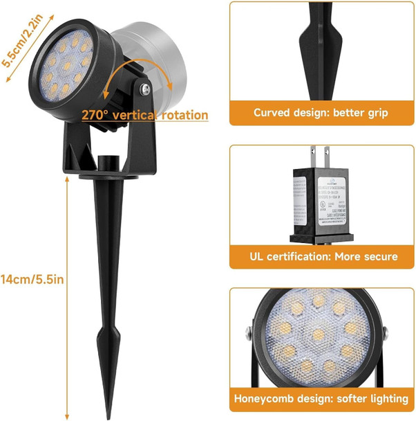 Warm White Spot Lights Outdoor 3000K Led Spotlights Outside Landscape Lighting Ip65 Waterproof Garden Uplights For Lawn Front Porch Driveway Decorative 2 Lights Warm White Spot Lights Outdoor 3000K Led Spotlights Outside Landscape Lighting Ip65 Waterproof Garden Uplights For Lawn Front Porch Driveway Decorative 2 Lights