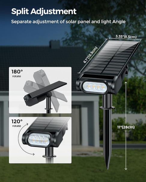 Solar Spot Lights Outdoor 12 Color Modes Landscape Light Waterproof Ip67 With Remote 2-In-1 Color Changing/Cool/Warm White Solar Lights Outdoor For Yard Trees Garden Pool(Multicolor 6 Pack)