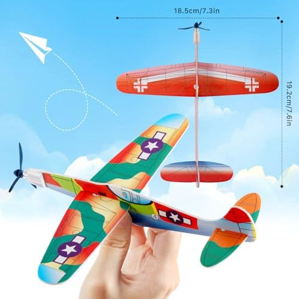 36 Pack Foam Airplane Toys For Kids Glider Planes For Boys & Girls Birthday Party Favors Outdoor Flying Toy Mini Airplanes Classroom Prize Exchange Carnival Prize