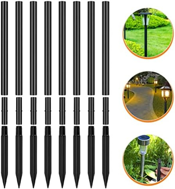 8Sets Solar Light Replacement Stakes With Extension Tubes And Connectors For Outdoor Landscaping Weather-Resistant And Easy To Install Garden Lighting Accessories