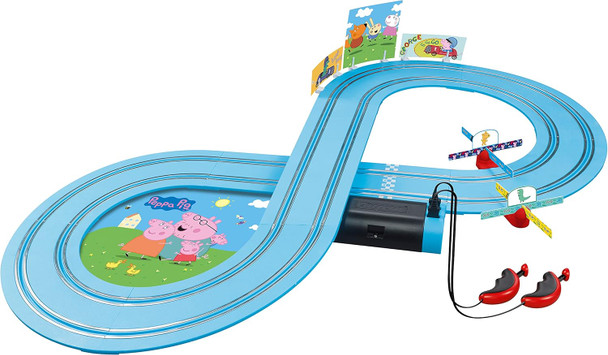 Carrera First Peppa Pig - Slot Car Toy Race Track With Spinners - Includes 2 Cars: Peppa And George - Battery-Powered Beginner Racing Set For Kids Ages 3 Years And Up