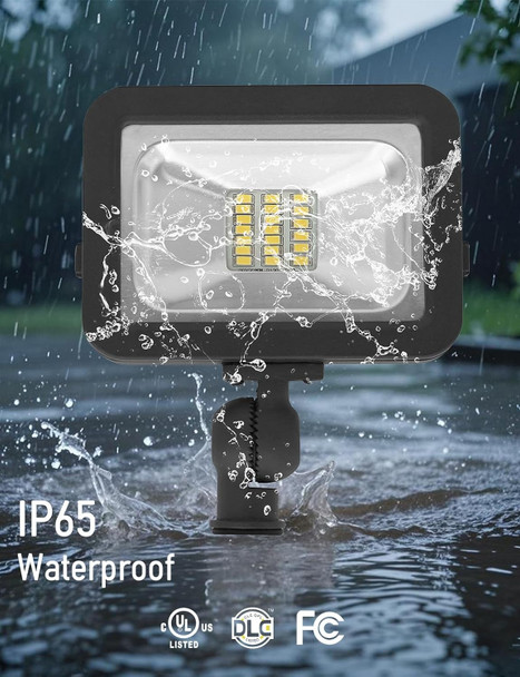 Cea Led Flood Light 10W963Lm 4000K Natural White Lp 65 Waterproof Ul Listed Knuckle Mounting Outdoor Lights For HouseBackyard Lights Outdoor Patio (Black)