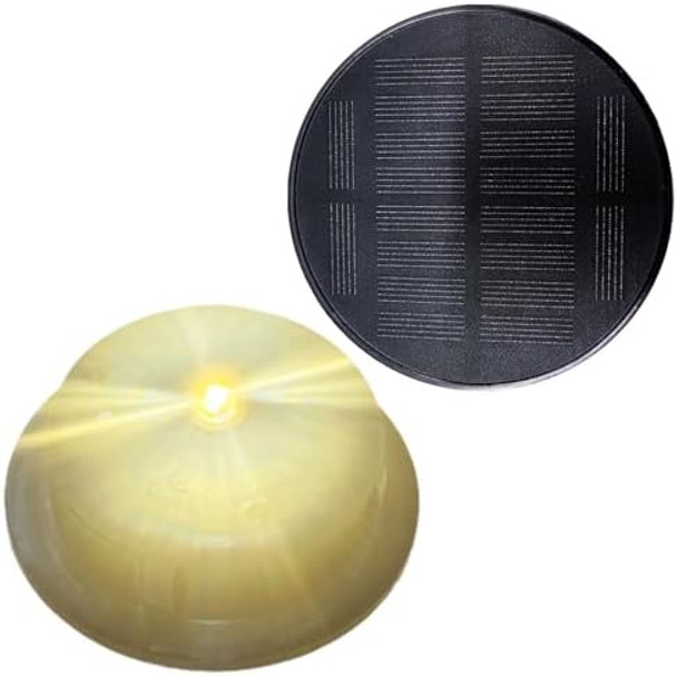 2 Pack Solar Light Replacement Top 3.54" Waterproof Lantern Lids With 50Lm Warm White Led Solar Light Accessory For Diy Outdoor Hanging Lanterns Garden Pathway Yard Decor