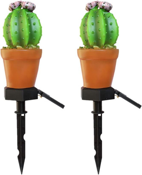 Chislim Solar Lights Outdoor DecorativeCreative Cactus Pineapple Stake Waterproof Landscape LightsLandscape Lighting For Garden Patio Lawn Yard (Cactus A-2 Pack)