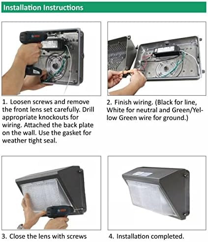 100W 480V Led Wall Pack Light High Voltage Commercial Outdoor Security Lighting Wall Lamp Dark Bronze Dlc Lighing Facts