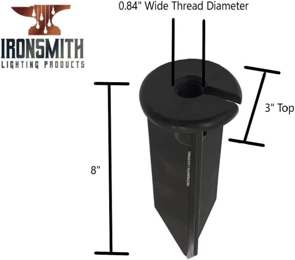 (2 Pack) Of Hc Lighting - Replacement For 8-Inch In-Ground Stake 1/2" Npt Thread With Side Wire Way For Easy Installation (Large Head Spike W/Wireway)