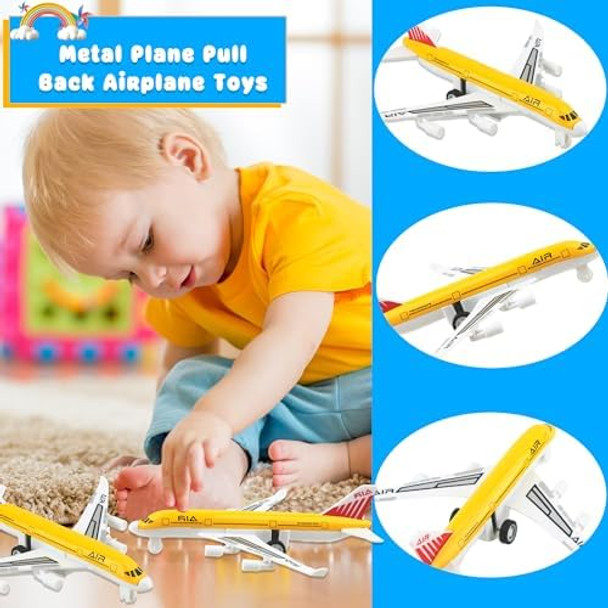 8 Pcs 6 Inch Pull Back Airplane Toys Mini Diecast Airplanes Metal Planes Model Airlines Plane Toys For Kids Birthday Party Favor s
