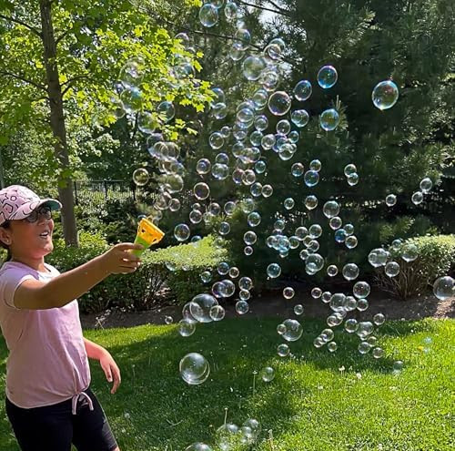Storm Blower Bubble Machine Bubble Blower For Kids. Includes Bubble Gun & 3.5Oz Bottle Premium Bubble Solution Toys For Kids 5 To 9. Outdoor Fun