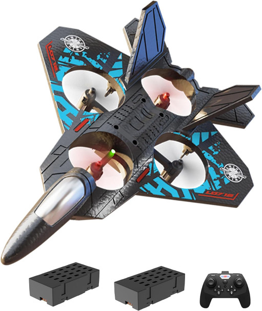 Rc Fighter Jet PlaneRemote Control Airplane Drones For Kids Over 14 Years Of Age With 2 BatteriesFoam Rc Helicopter Toys For Boys And Girls Black