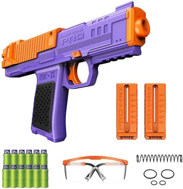 Dart Zone Pro-Series Mk-2 Foam Blaster For Adults Teens - Soft Bullet Blaster Ages 14+ With 12 Nitroshot+ Half Length Darts And 2 Speed Loaders