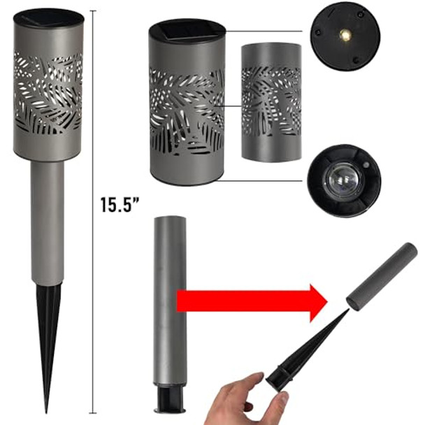 Dazzle Bright Solar Pathway Lights Outdoor 12 Pack Led Warm White Waterproof Solar Powered Landscape Lights For Walkway Driveway Lawn Patio Yard Garden